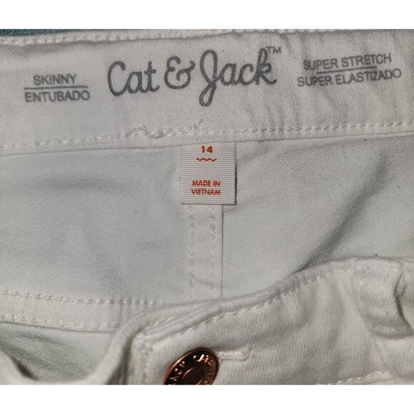 Cat & Jack Super Stretch Skinny Jeans White Size 14 - Picture 3 of 4